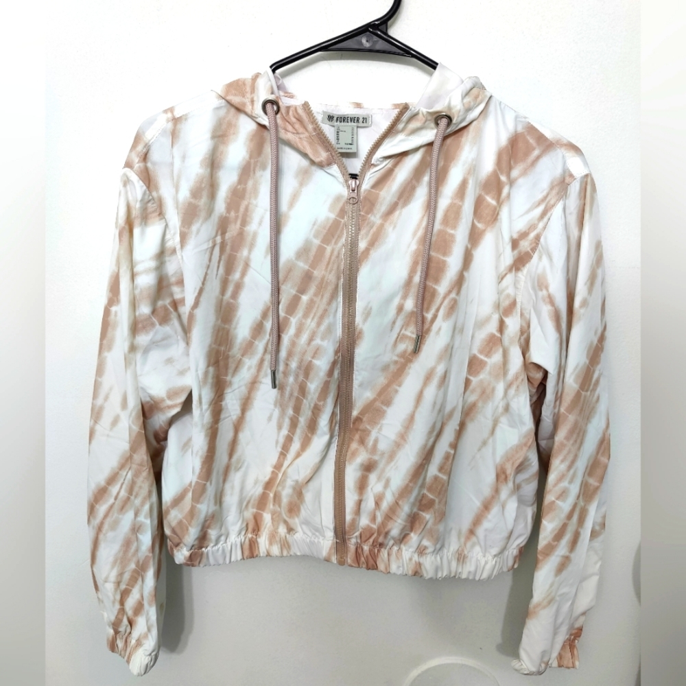 New Forever 21 sport casual jacket rose white size M